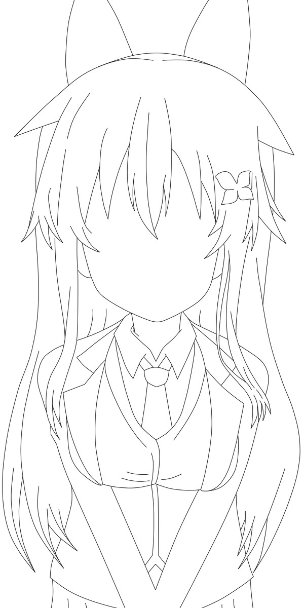 Lineart school girl