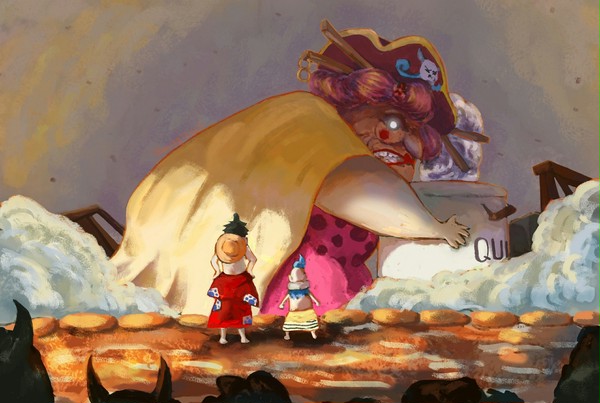 One piece Big Mom and Luffy