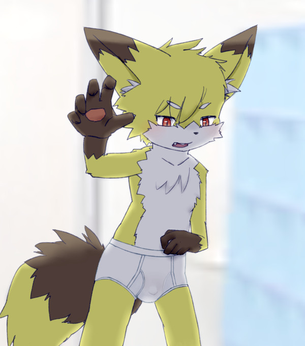 ブリーフ履いたまま射〇してしまったケモショタ