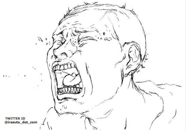 Drawing 泣き叫ぶ男