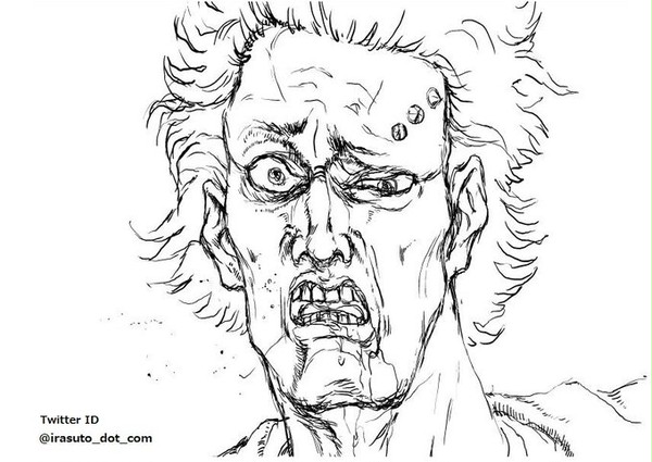 Drawing ゾンビ男 (パンク・ファッション)