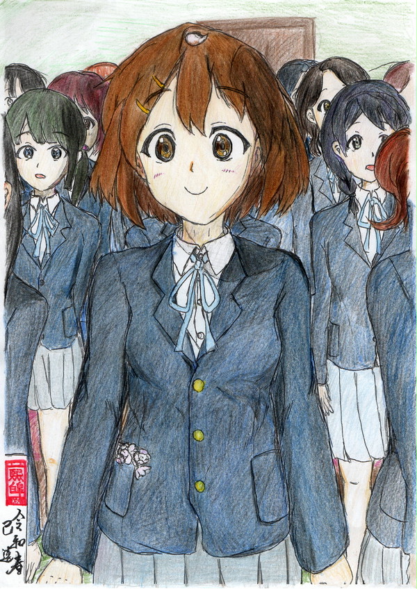 けいおん!!　＃1　高３！　唯の合唱シーンより　模写