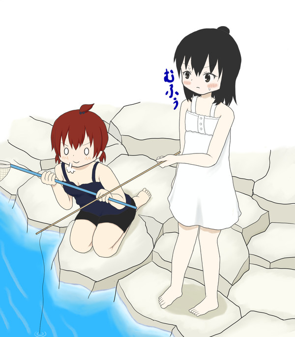 夏休みのザリガニ釣り