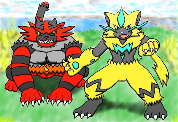 ガオガエンとゼラオラ