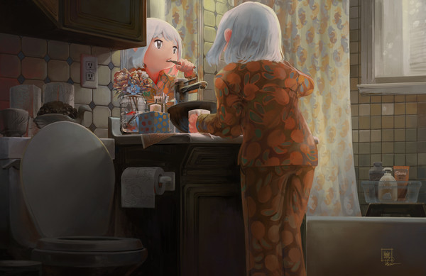 brushing teeth