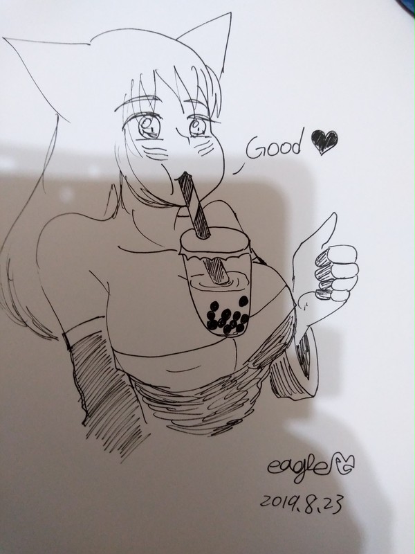 [手繪]阿璃的珍奶挑戰!!