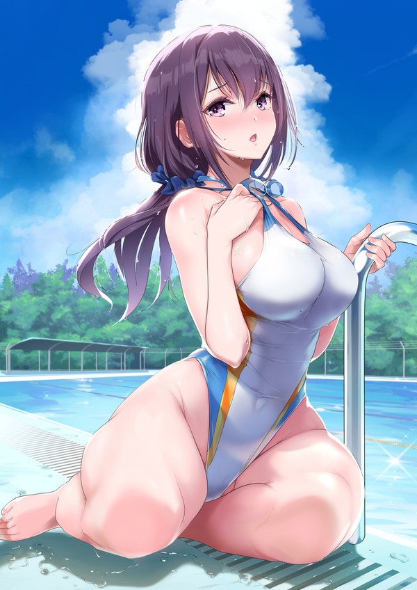 オリジナルフルカラー 巨乳が悩みの水泳部員 イラストとサンプル