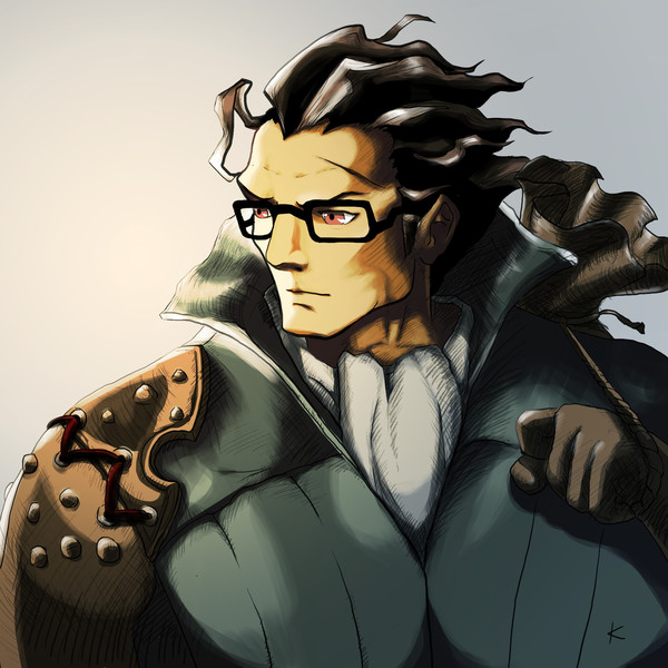 Olberic with glasses
