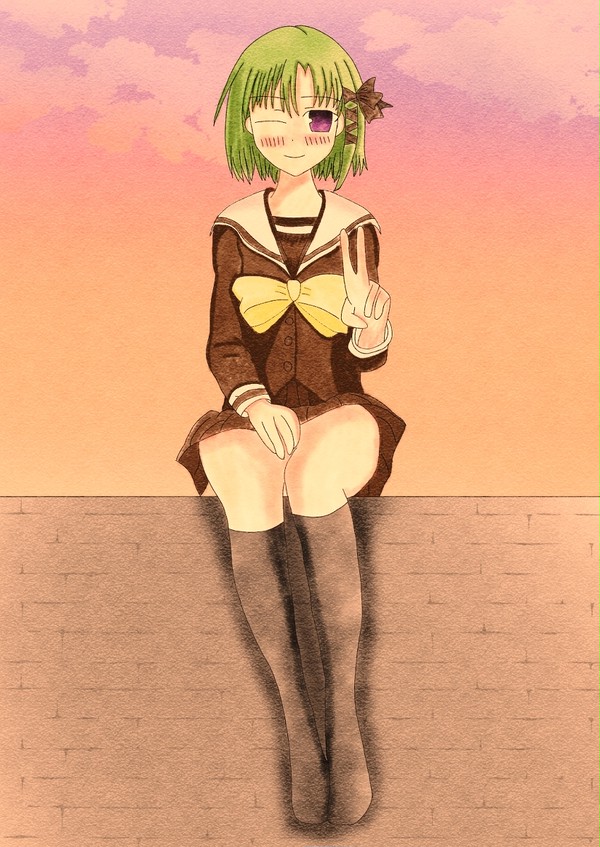 夕日と亜沙先輩