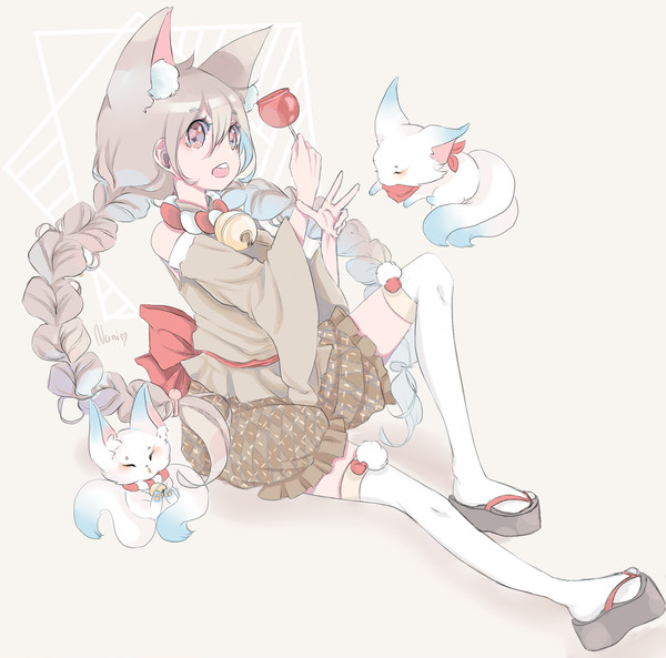 女の子はキツネです。