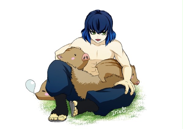 伊之助と子分(ウリ坊)