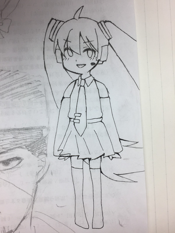 落書きの初音ミクを色塗ってみた