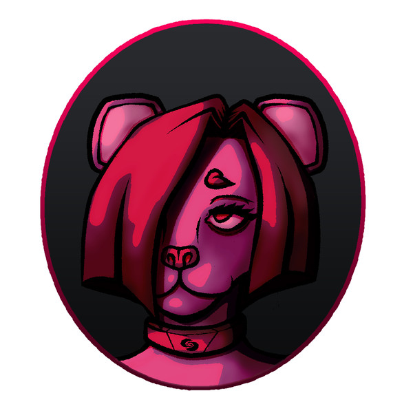 Pink Goth Lioness - OC (Unnamed)