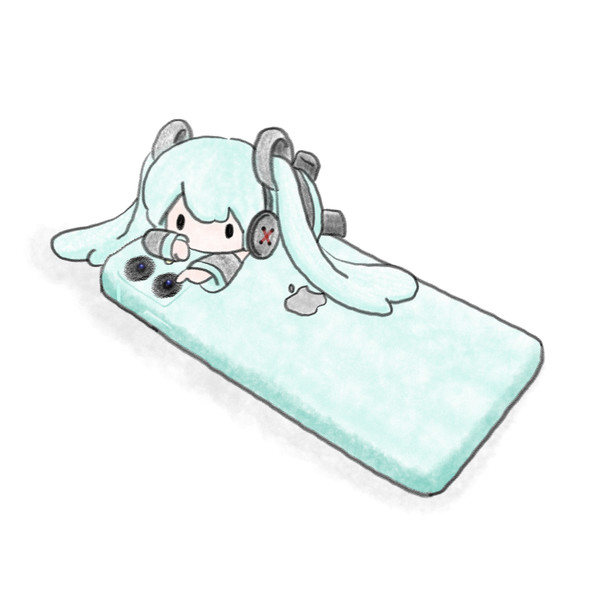 iPhone11とまめみくさん