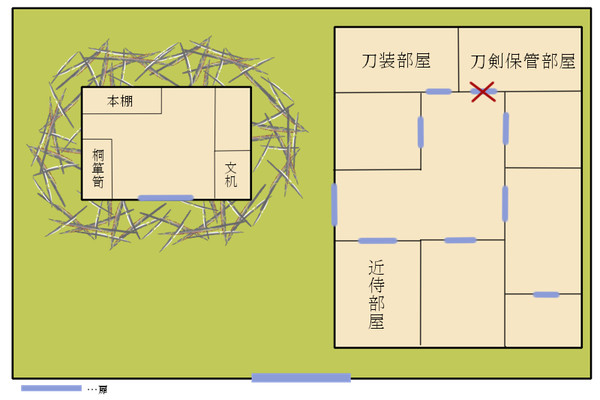 【刀剣CoC】ものくろ【影月本丸地図】