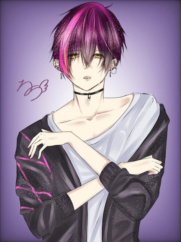 紫色の男の子