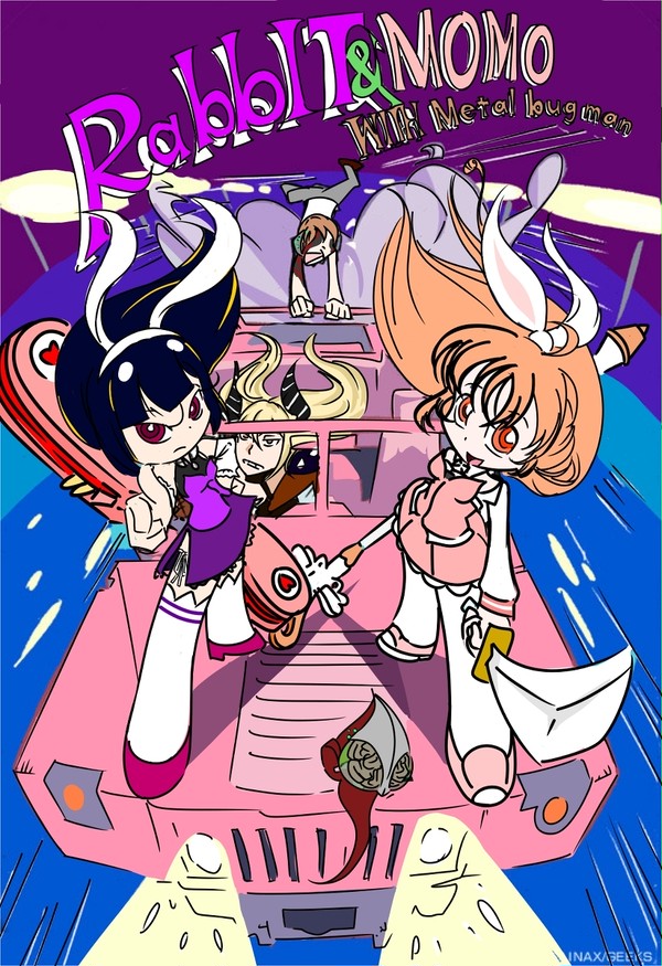 rabbit & Momo with metal bug man