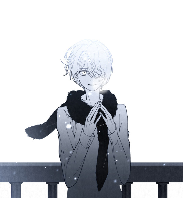 雪の中で