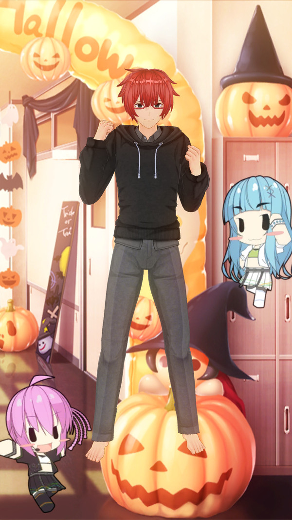 ハロウィンで皆から髪型変えて見てと言われ変えて見たオディオ君