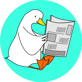 新聞を読むアヒル