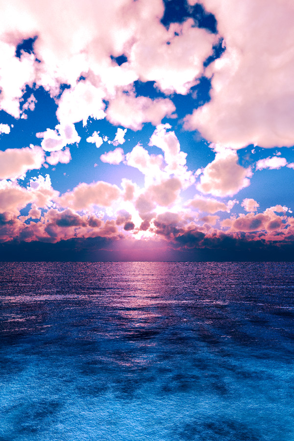 夕方_紫_海