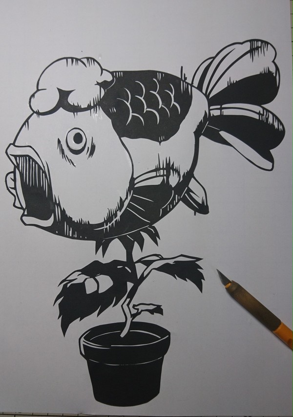 【切り絵】金魚草【鬼灯の冷徹】