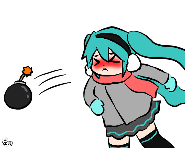 爆弾を投げるミクさん