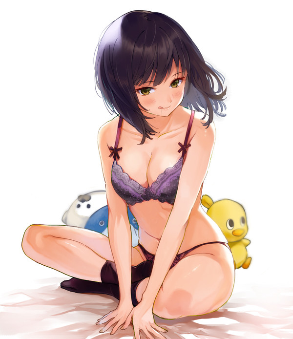 下着姿に靴下の女の子ってエロいと思う!