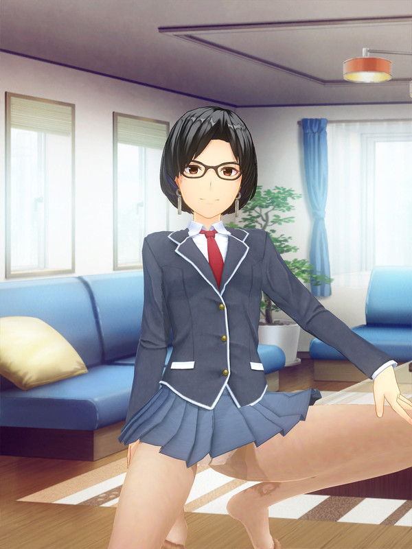 制服にベージュのタイツ