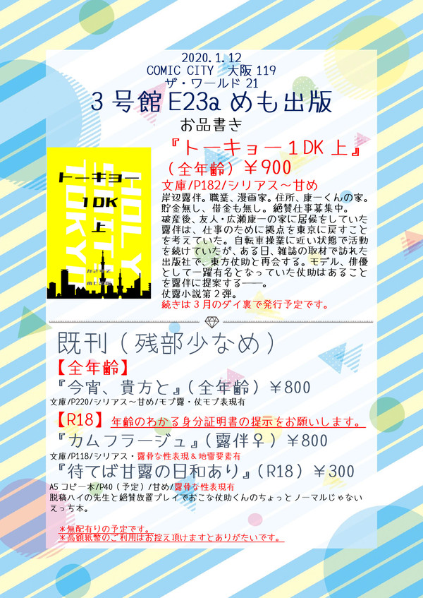 1/12ザワおしながき