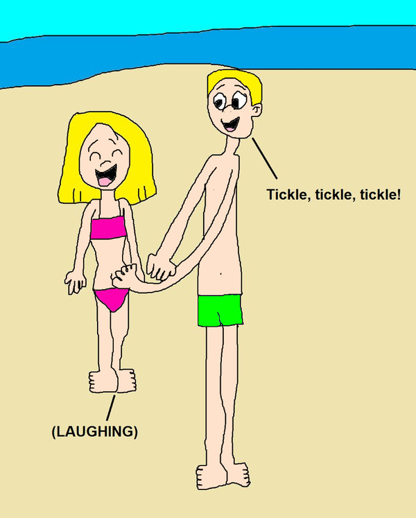 Timmy is Tickling Emily's Belly