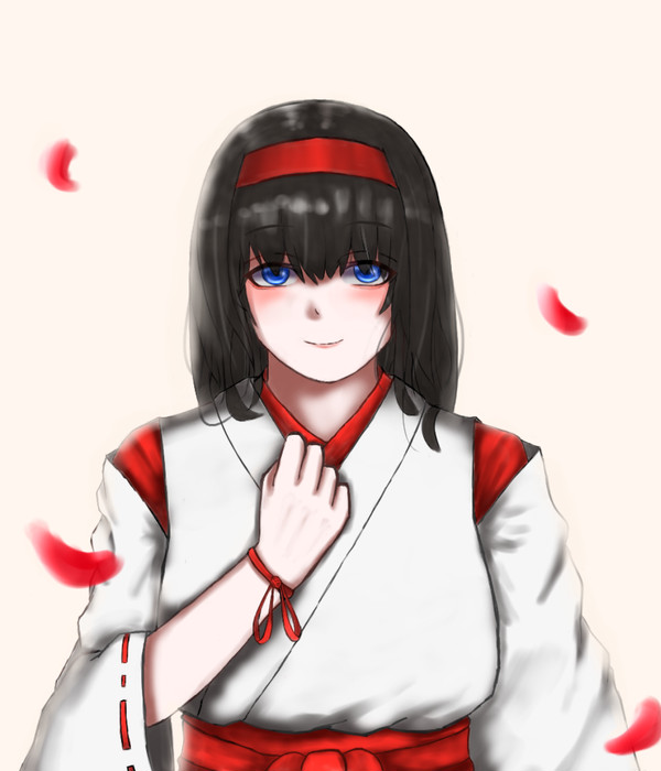 巫女服の鷺沢さん