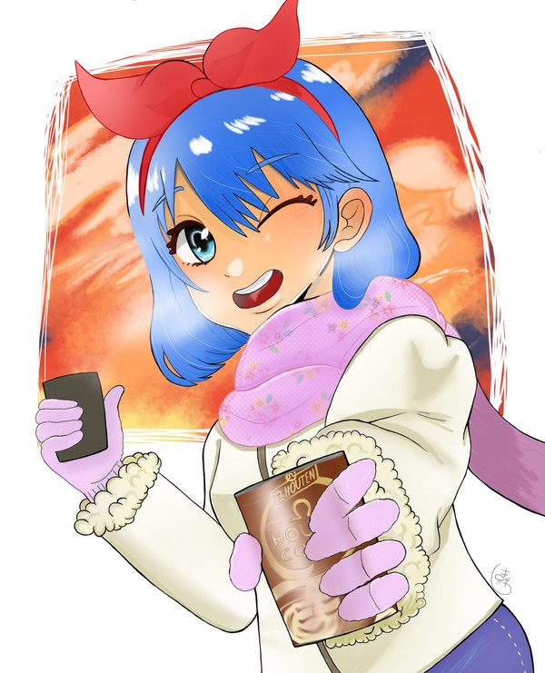 ココアを渡すレイちゃん