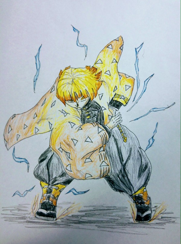 我妻善逸　アナログ絵