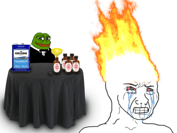 Wojak vs. Pepe: Burning Wojak