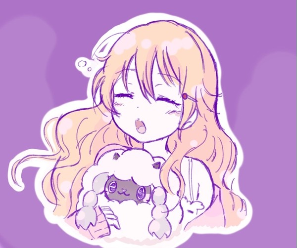 彼方ちゃんとウールー　色塗った