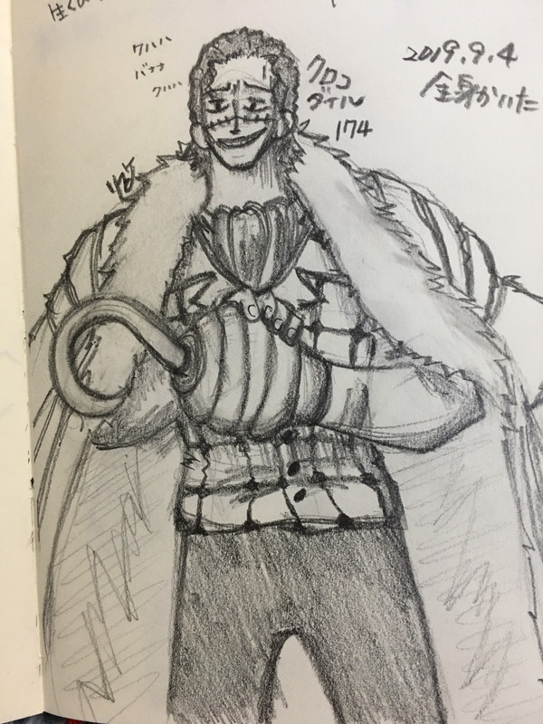 わんぴ鉛筆絵