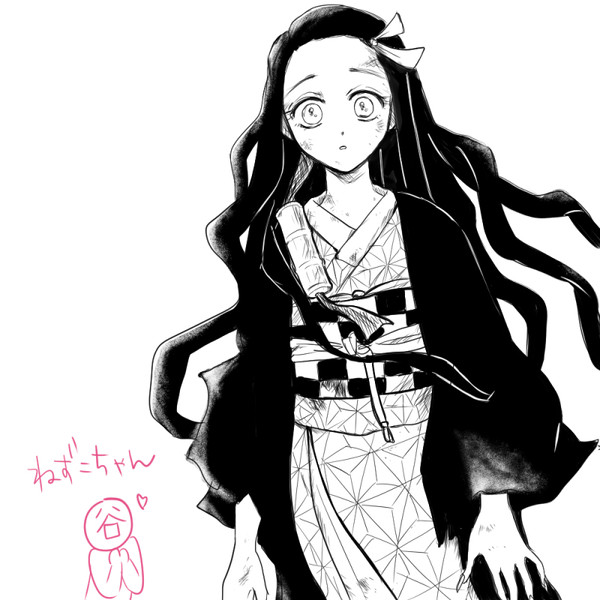 しのぶちゃん描いた後にねずこちゃんも描きたくなり