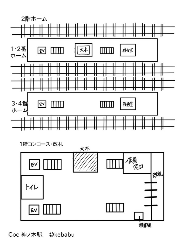 CoCシナリオ 神の木駅 MAP