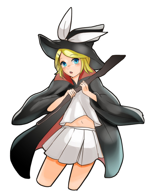 お題箱より「魔導師のタマゴ(鏡音リン)へそ出し化を描いて下さい」