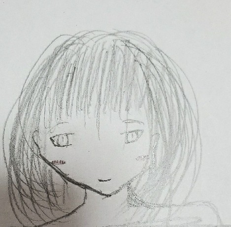 5年後の手書きの女の子