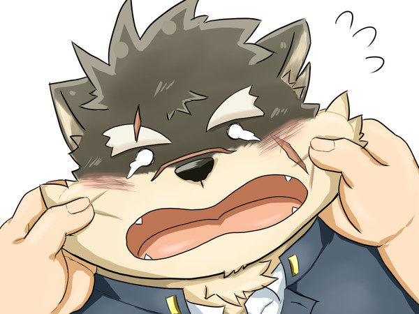 ほっぺを引っ張るだけ