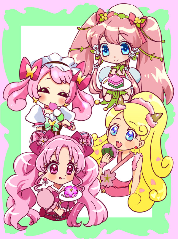 【オリキュア】春のお花ちゃんズ【描かせて頂きました】