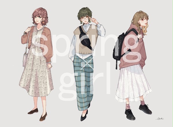 春×女の子×イヤリング