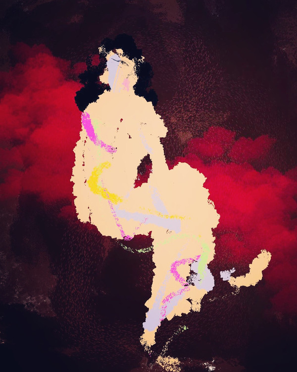 女人 坐在月亮下
