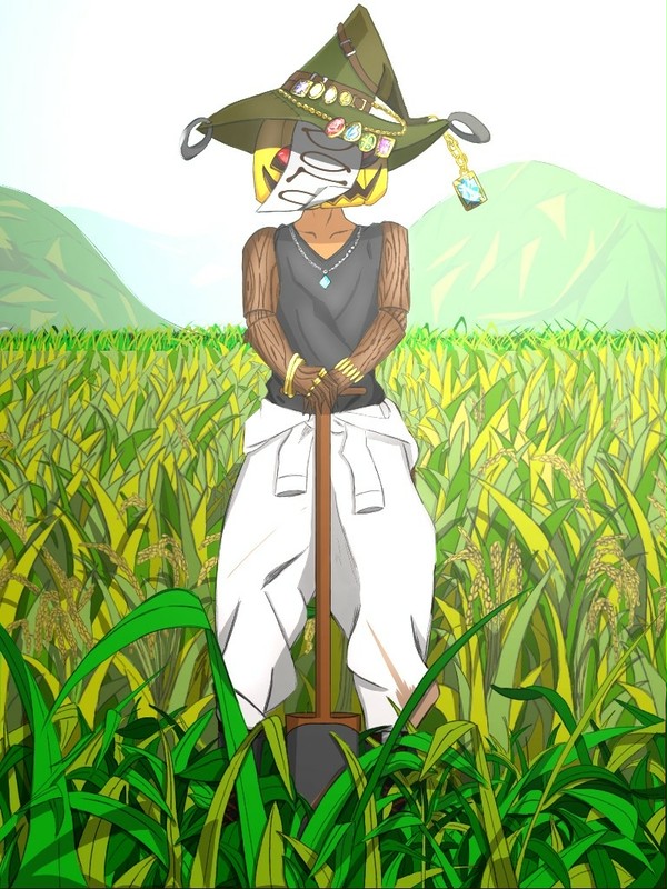田んぼを守るカカシ
