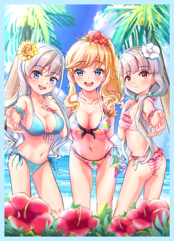 担当ちゃんたちと海と水着