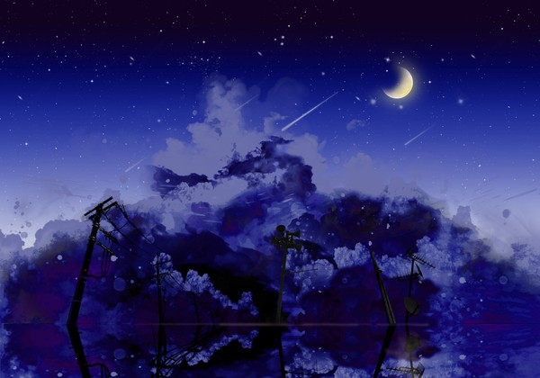 思い出の青空,真夜中の月「8」