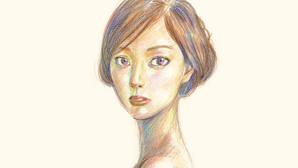 イラスト 「振り返る女性」