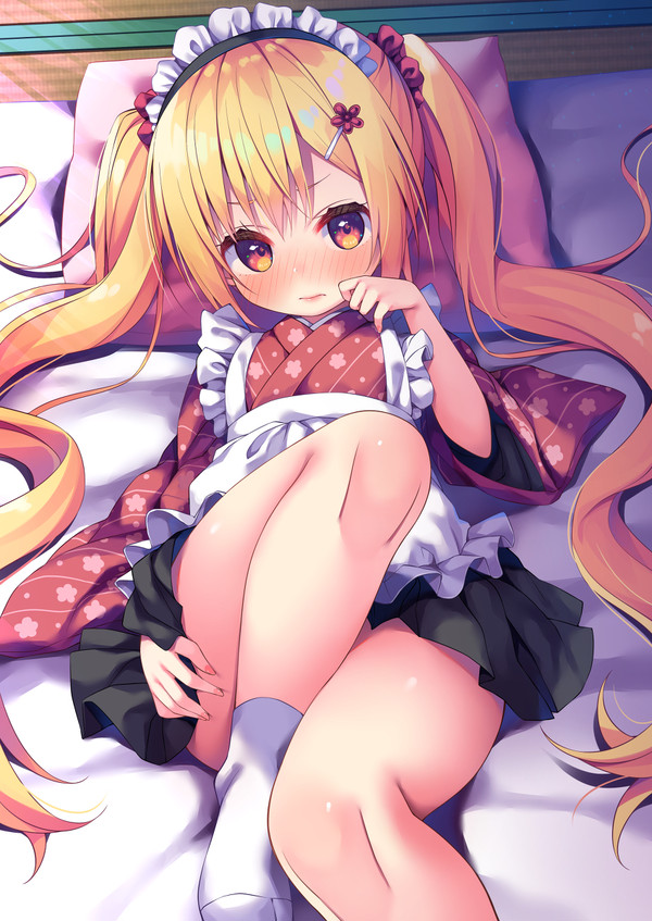 金髪ツインテ和服ロリメイド